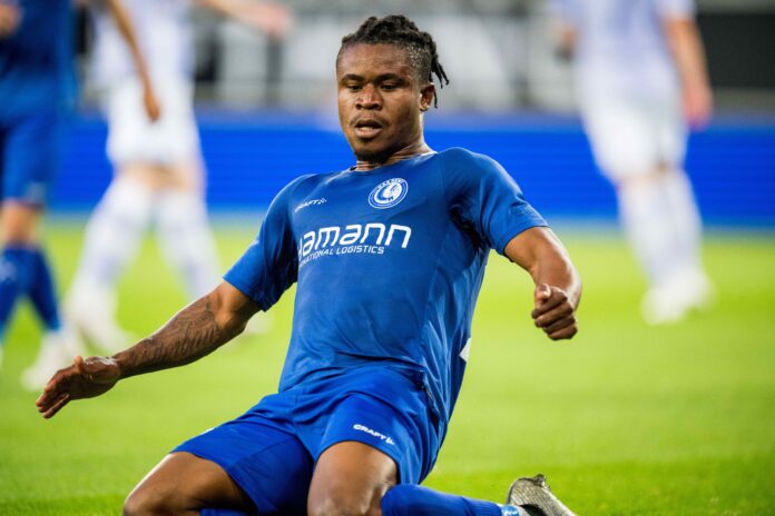 Gift Orban celebrates scoring for Gent