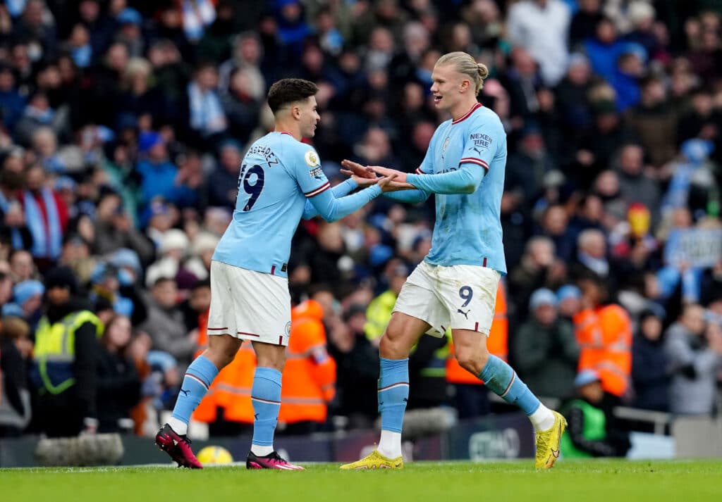 Julian Alvarez is revelling in his partnership with Erling Haaland in Manchester City's attack