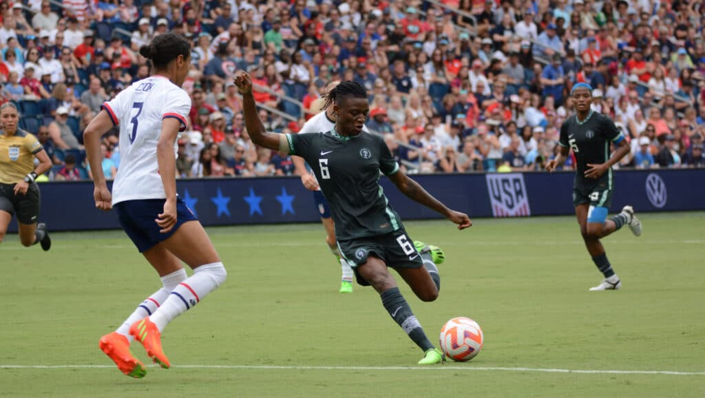 Uchenna Kanu in action for Nigeria Super Falcons